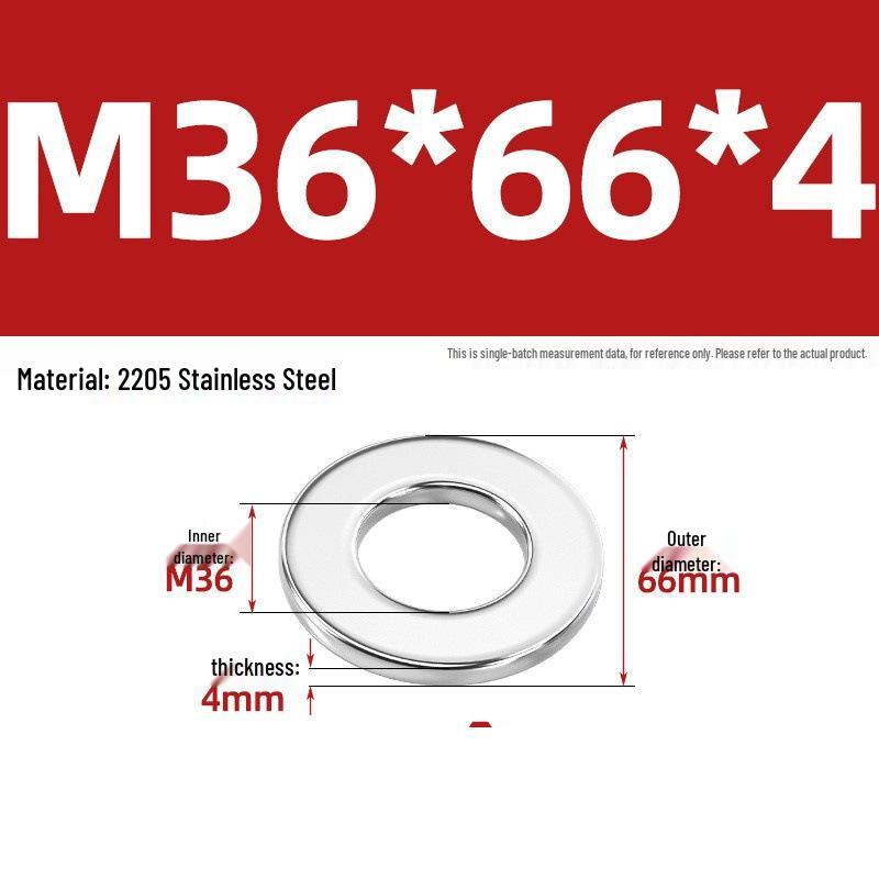 High-Strength 2205 Duplex Stainless Steel Flat Washer, Grade 8.8, DIN125 Standard for M6-M36 Screws