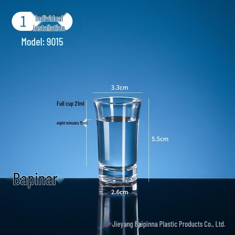 KTV Transparent Acrylic Wonton Cup Shot Glasses - Small White Wine and Liquor Glasses