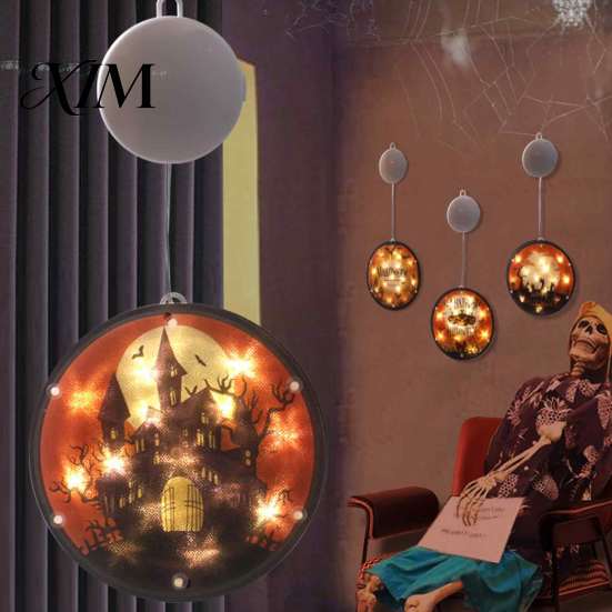 Battery Powered Ghost Light Halloween Window Decor Light, Pumpkin Fairy Hanging Lamp String Lantern for Party, Spooky Decoration, Festive Prop