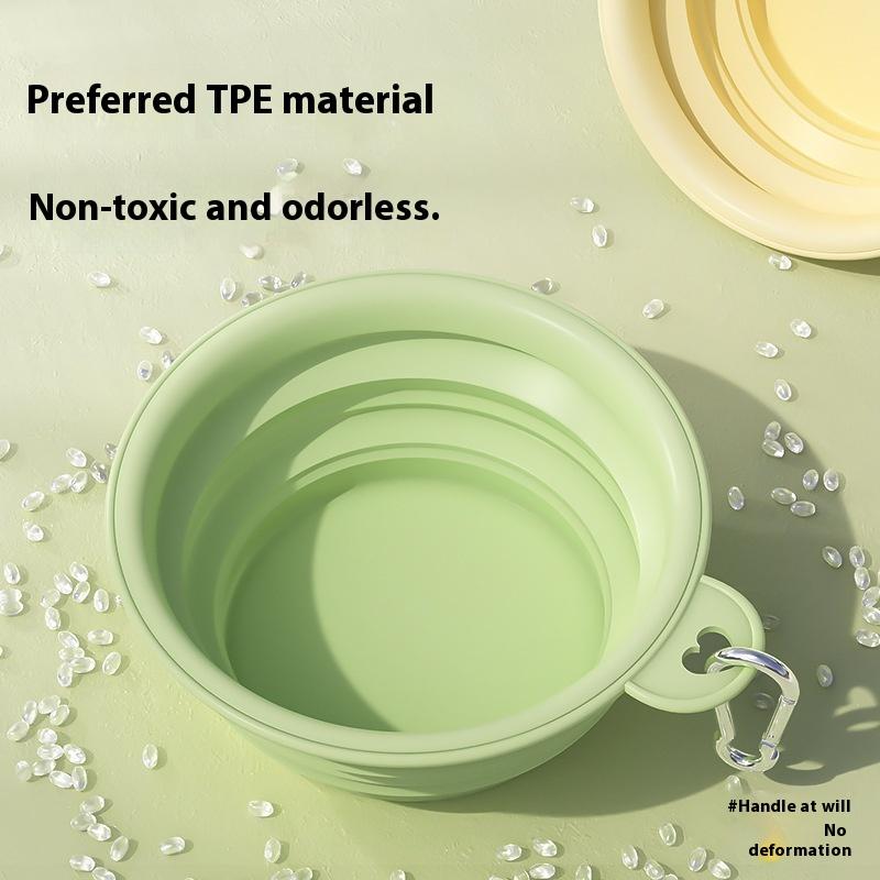 Macaron Farbe Haustier Ausflug Tragbare Faltbare Schüssel Hundenapf Katzennapf Reisschüssel Reise-Schüssel Mit Karabiner Zubehör