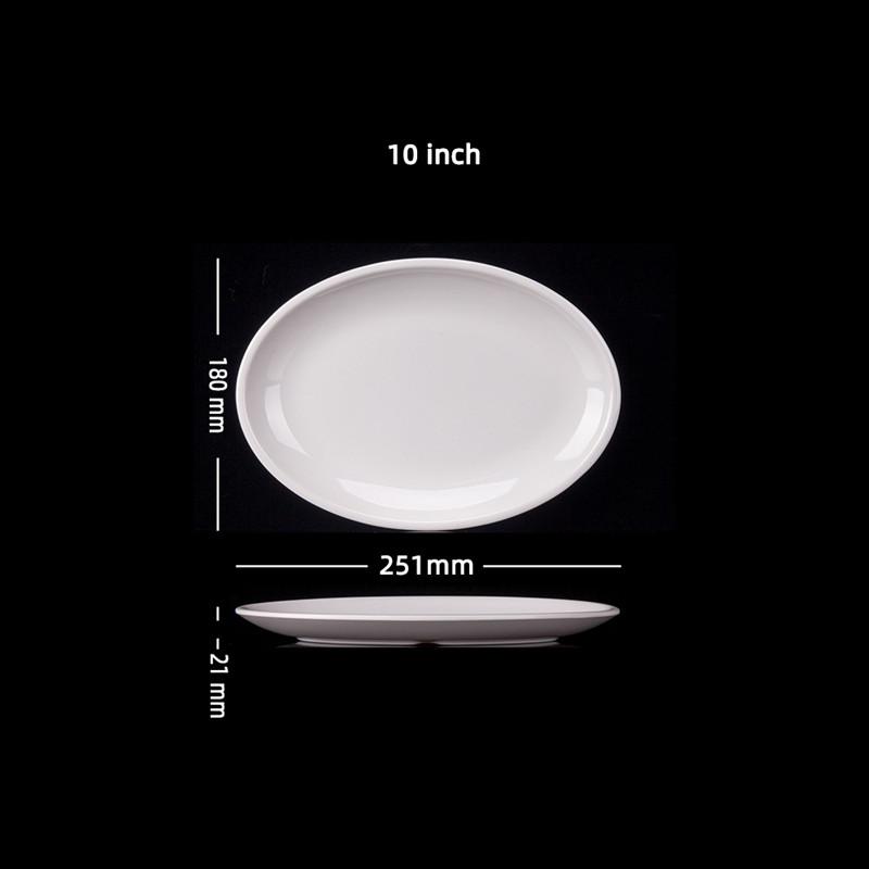 9-14 Zoll Oval Weiß Melamin Teller Speise-Set Imitation Porzellan Geschirr Flache Steak-Tabletts Küche el Tischservice Langlebig
