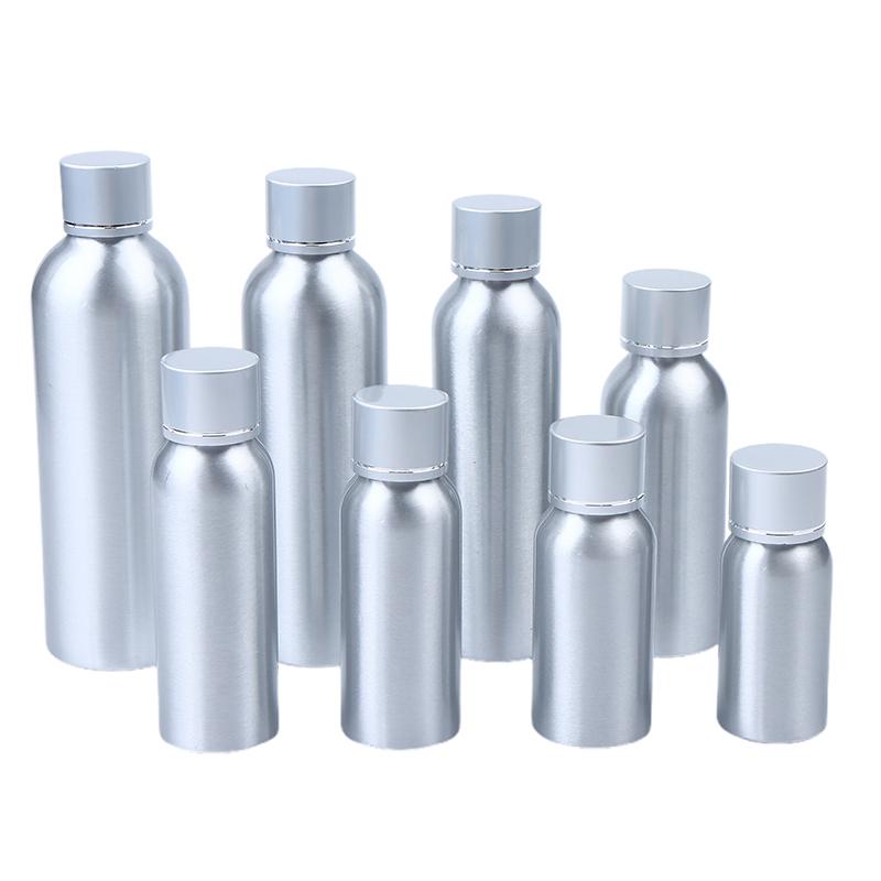 30/50/60/100/120/150/200/250Ml Aluminum Bottle With Lid Cosmetic Refillable Bottles Silver Lid Aluminum Container Travel Bottle