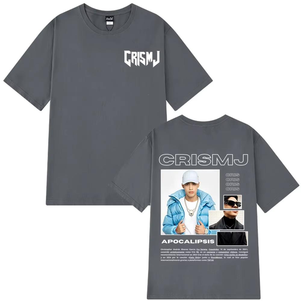 Rapper Cris Mj Tour 2026 Merch Tshirts Men Women Harajuku Gothic T Shirts High Quality Cotton Shortsleeved Tshirts Streetwear