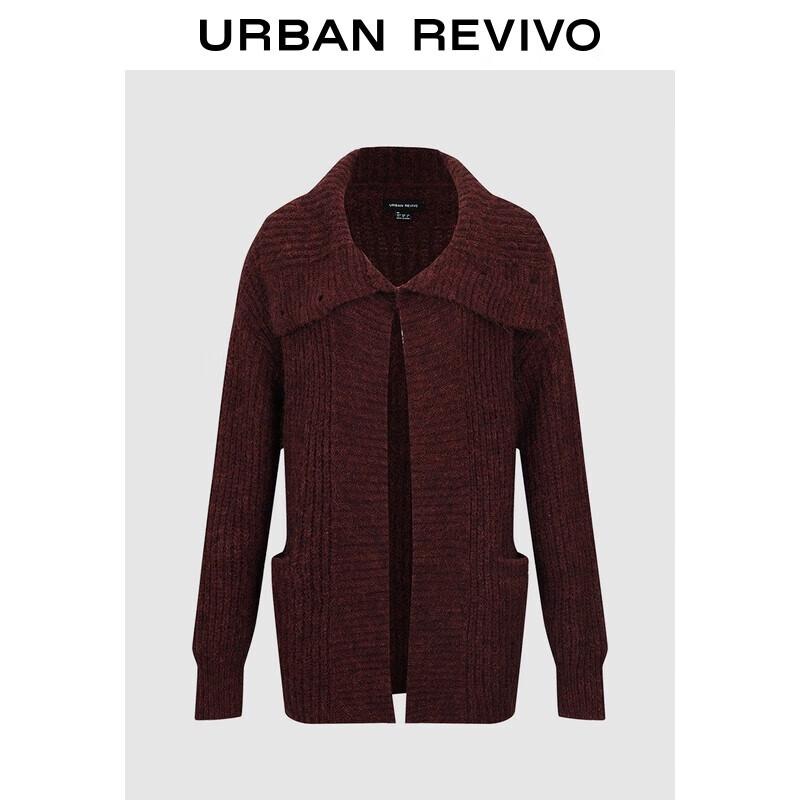 

UR 2025 Winter Retro Shawl Collar Knitted Cardigan S