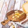 Wooden Charcuterie Board Kitchen Cutting Board with Handles Rectangular Round Serving Tray for Slicing Fruit Meat Cheese Bread