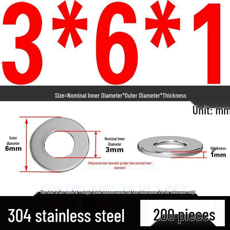 Thickened 304 Stainless Steel Flat Washer Spacer (M2-M36)