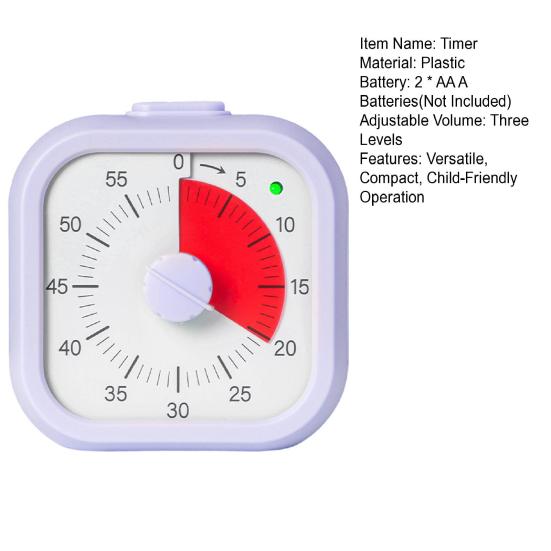 Visual Timer for Kids 60 Minute Rainbow Countdown with Silent Pause Function