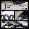 NFHK Cable Male To Male 10Gbps Flat Slim FPC Data Power Cable 5V3A for and Disks USB3.1 Type-A Type-C USB-C Laptops, Phones, (100cm)
