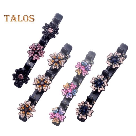 

3/4/5 шт. сверкающие искусственные хрустальные камни плетеные заколки для волос двухслойные женские шпильки для волос противоскользящие зубцы инструменты для укладки волос A