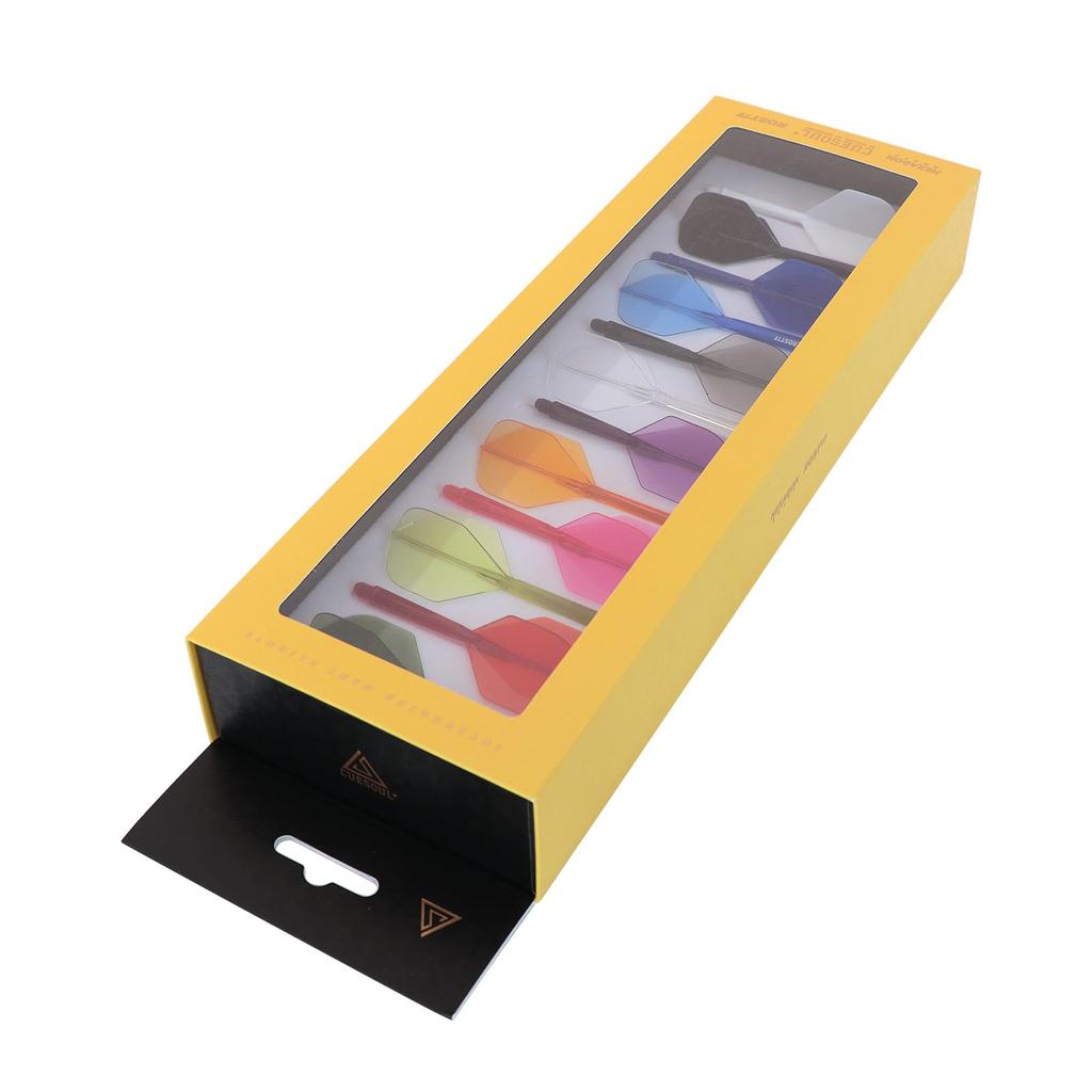 CUESOUL ROST 77 Transparent Set of Large One-Piece Flights, Standard, 12-Color Mix, 12, (CS-77-12XB-L)