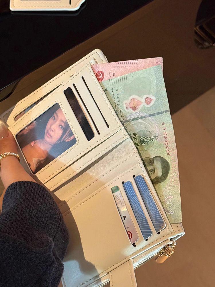 Korean Crocodile Print Minimalist Women's Foldable Wallet with Multi-Card Slots