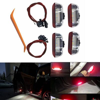 4x PCS White&Red LED Courtesy Door Light for VW EOS Golf>i Jetta Passat CC Polo Scirocco Seat Alhanmbra PORSCHE CAYENNE