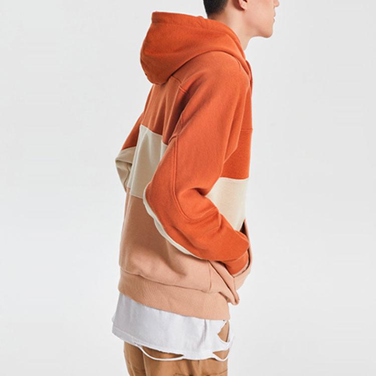 Li Ning Badfive Basketball Series Color Block Casual Loose Pullover Hoodie Men Hoodies Amber-Brown AWDQ501-1