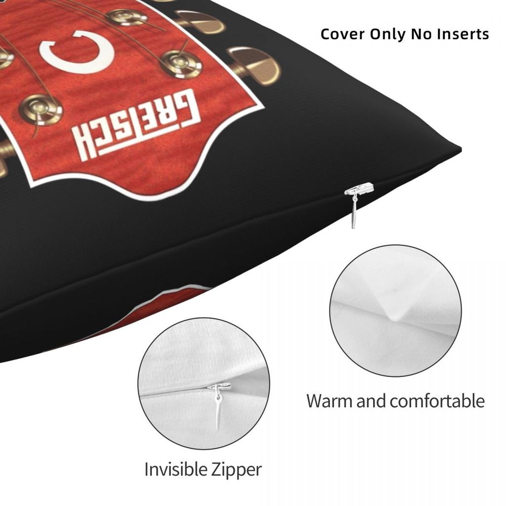 Gretsch Guitar Pillowcase Polyester Linen Velvet Creative Zip Decorative Pillow Case Sofa Seater Cushion Cover