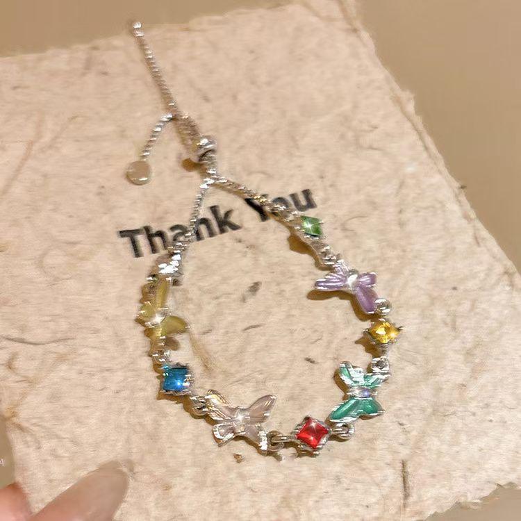 Glazed Symphony~ Butterfly bracelet women's new summer light luxury niche exquisite color bracelet jewelry tide
