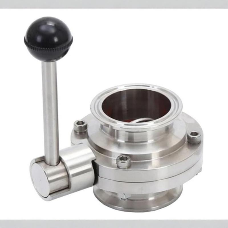 Vacuum Sanitary Butterfly Valves Stainless Steel Shut Off Flows Controller 1.5inch Sanitary Clamp Butterfly Valves