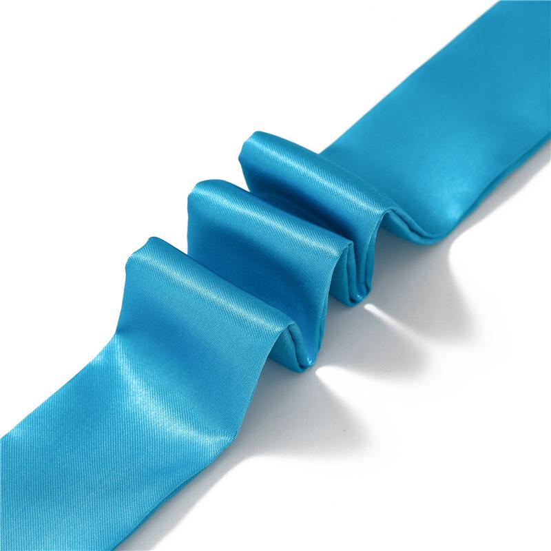 Women Narrow Long Scarf 100X4Cm Solid Color Chiffon Silk Scarves Rubber Red Tie Black Bag Ribbon Headbands Choker Streamer