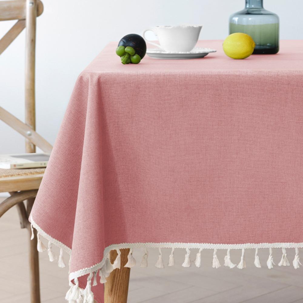Rectangular Rural Style Textured Tablecloth Oil-proof Table Decoration Table Cover  Dining Table