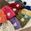 Candy Color Knitted Beanie Winter Hats For Women Girls Thick Warm Cap Ladies Casual Elastic Twist Crochet Hat