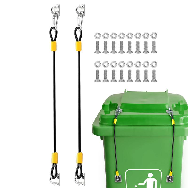 

2 Packs Trash Can Lid Lock Bear Proof Lock Set Trash Bin Lid Lock with Rubber Coated Braided Wire Rope for Home Offices Garden france