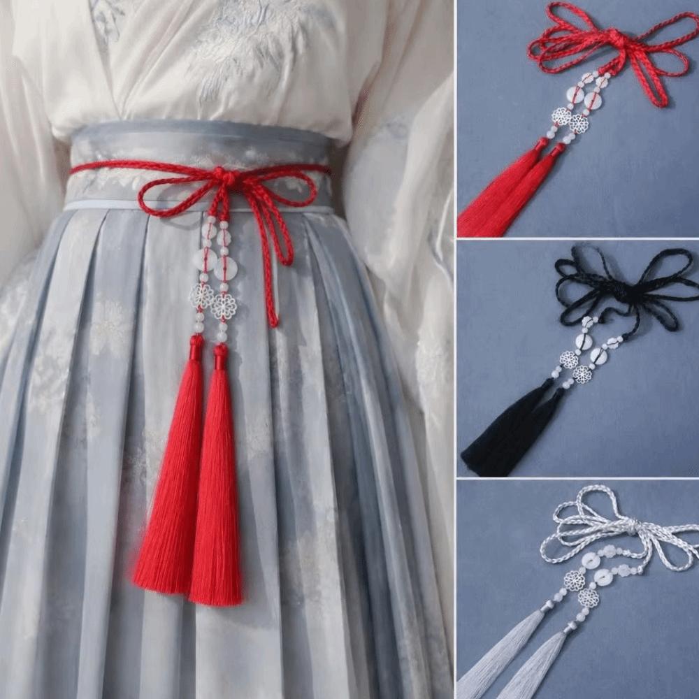 Chinese Style Hanfu Waist Tie Belt Antique Style Tassel Waist Cord Hanfu Accessories