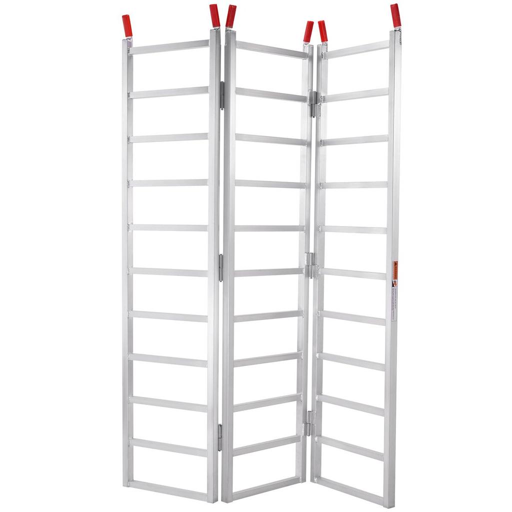 Aluminum Ramps, 1500 Lbs, Tri-Fold Ramp with Load Straps, Folding Loading Ramp for Motorcycle, Tractor, ATV/UTV, Trucks, Lawn Mower, Snow Blower, 77"L