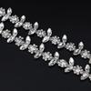 10Yards Rhinestone Sparkle Crystal Diamond Flower Leaf Rhinestone Chain Clothing Bags DIY Arts Wedding Party Gift Decoration