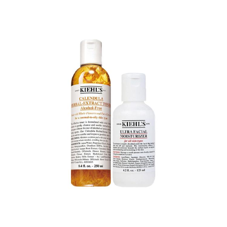 Kiehl s Calendula Herbal-Extract Toner And Ultra Facial Moisturiser Toner 250ml + Moisturiser 125ml