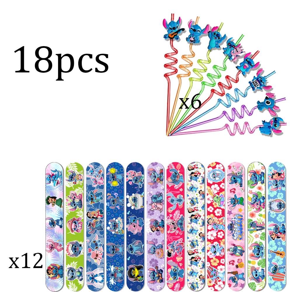 Lilo Stitch Kids Birthday Party Favors Gifts Slap Bracelets Stamps Reusable Straws Keychains Gift Bag Pinata Filler Baby Shower