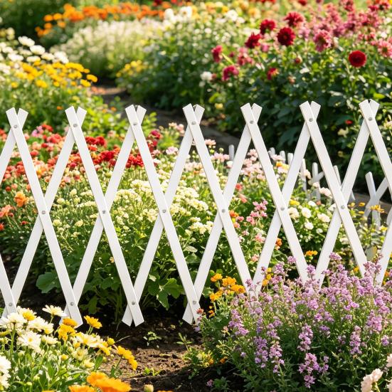 Grigliato da Giardino Espandibile 70 x 12 Pollici Pannello a Rete in Plastica per Piante Rampicanti Vite Edera Rosa Cetrioli Clematide Giardino Esterno