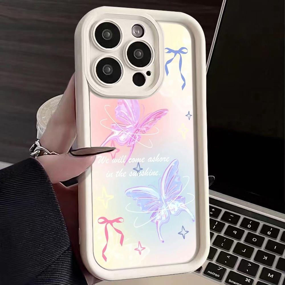 Angel Eye Soft Phone Case for Samsung A13 A23 A53 A14 A24 A34 A54 A15 A25 A35 A55 S20 S23 FE S24 Ultra Ae67 Butterfly flower Cute cartoon art design