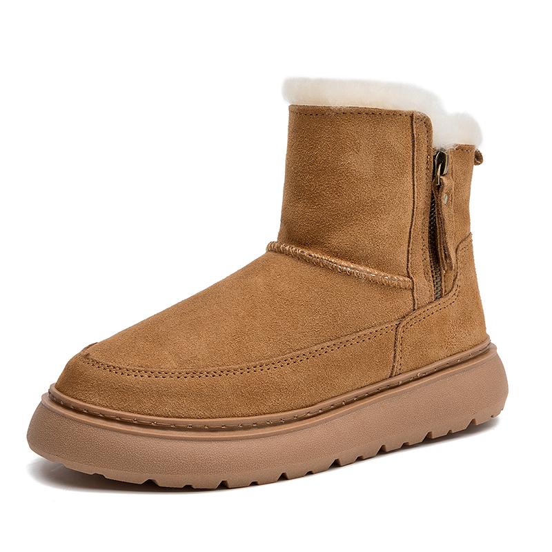 

Warm Woman Cozy Winter Women s Ankle Boots Suede Faux Fur Lined Slip On Booties 35 жёлтый