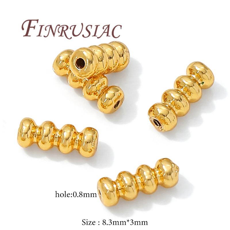 18K Gold Plated Tube Beads For Bracelets Making,Separators For Beads,Necklace Spacer Bead DIY Jewelry Accessories