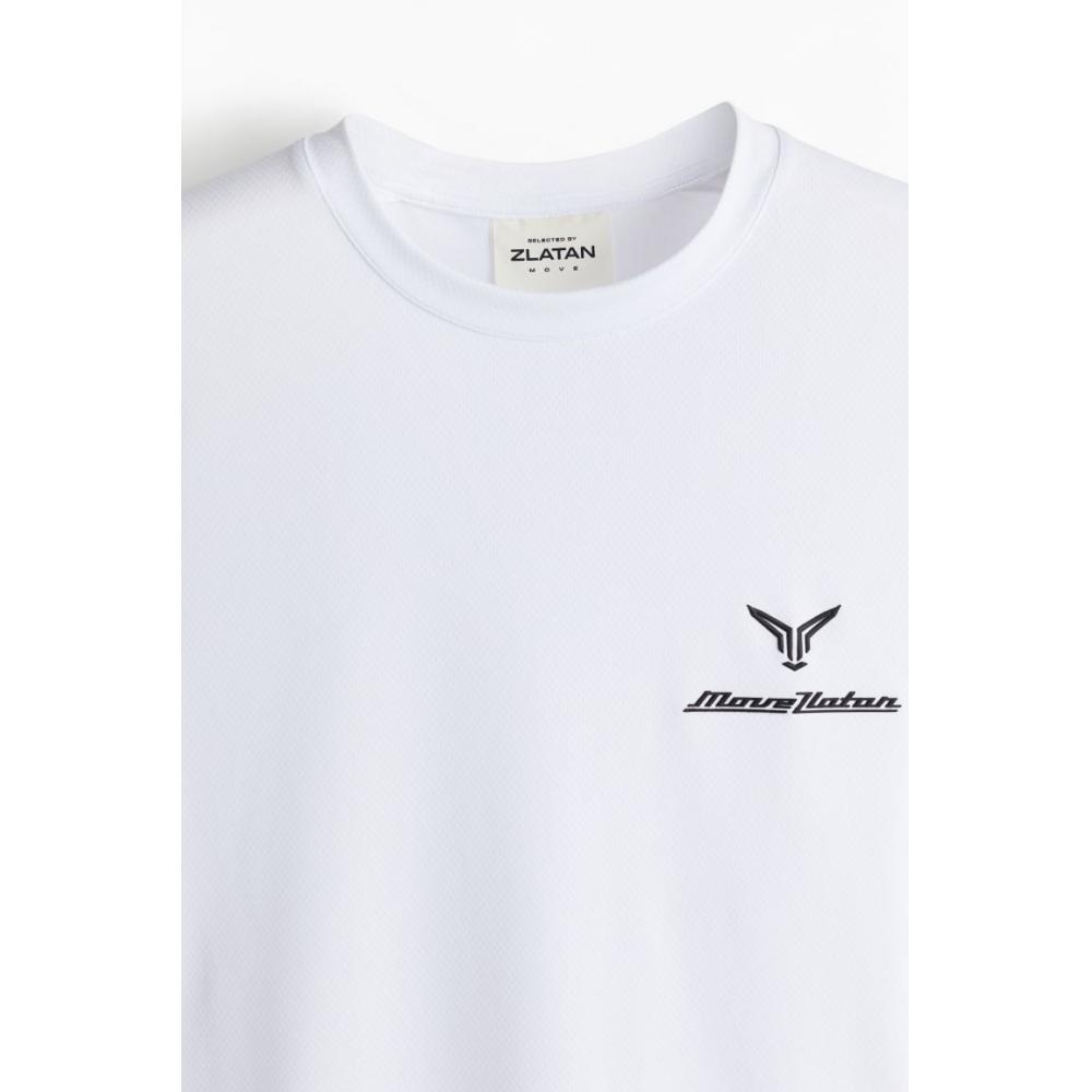 H M Sport Top Regular Fit dryMove wHite