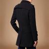 Men's Mid-Length Wool Coat: Autumn/Winter 2023 Thickened Windbreaker with Velvet Lining