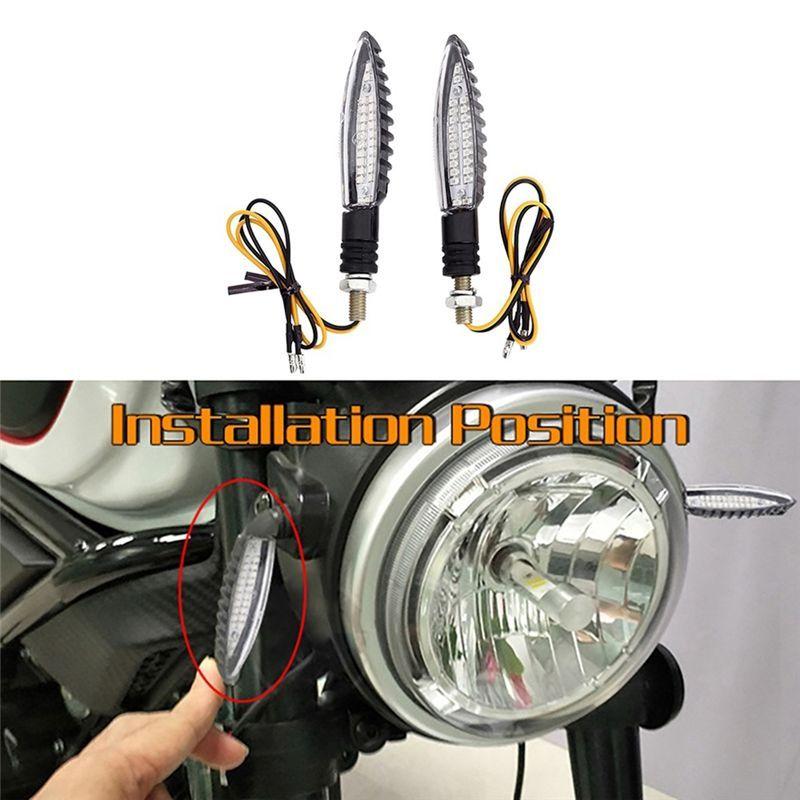 Precise Motorcycle Turn Signal LED Light E24 Flowing Water Flashing Indicator Bendable Tail Stop Signal Light For Honda P