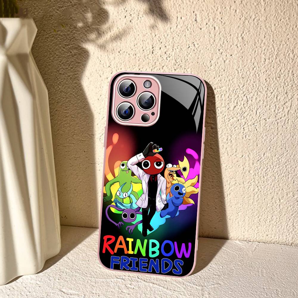 Cartoon R-Rainbow Friends Tempered Glass For Iphone 14 13 12 11 Pro Mini XS MAX 14Plus X XS XR Fundas