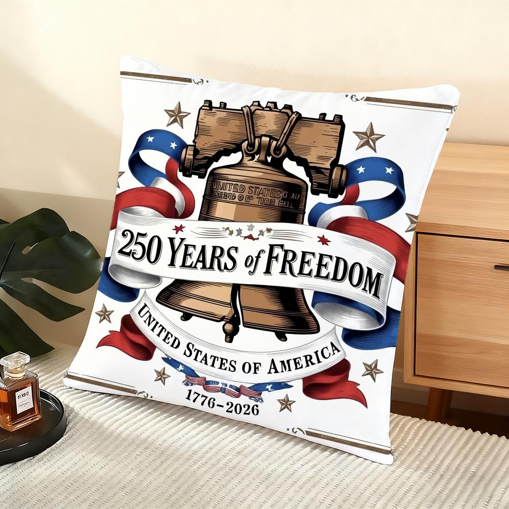 250Th Anniversary Of The Usa Cushion Cover Soft Short Plush Pillow Cover Smooth Cozy Texture Aesthetic Cushion Case Home Decor