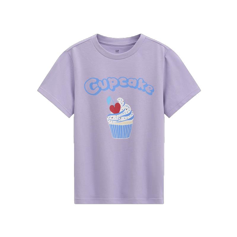GAP Girls  Fun Graphic Loose Short Sleeve T-Shirt 110 cm (4-5 years) светло-фиолетовый