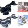 Unique Resin Savage Duck Car Ornament Angry Duck Head In Silver For Car Interior Decor