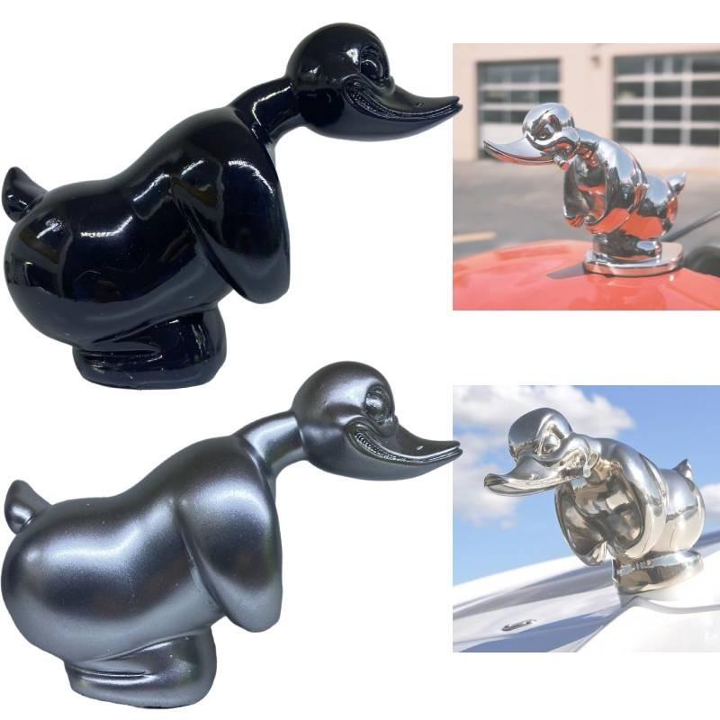 Unique Resin Savage Duck Car Ornament Angry Duck Head In Silver For Car Interior Decor