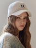 MAXZA H Initial Embroidered Stopper Knit Ball Cap