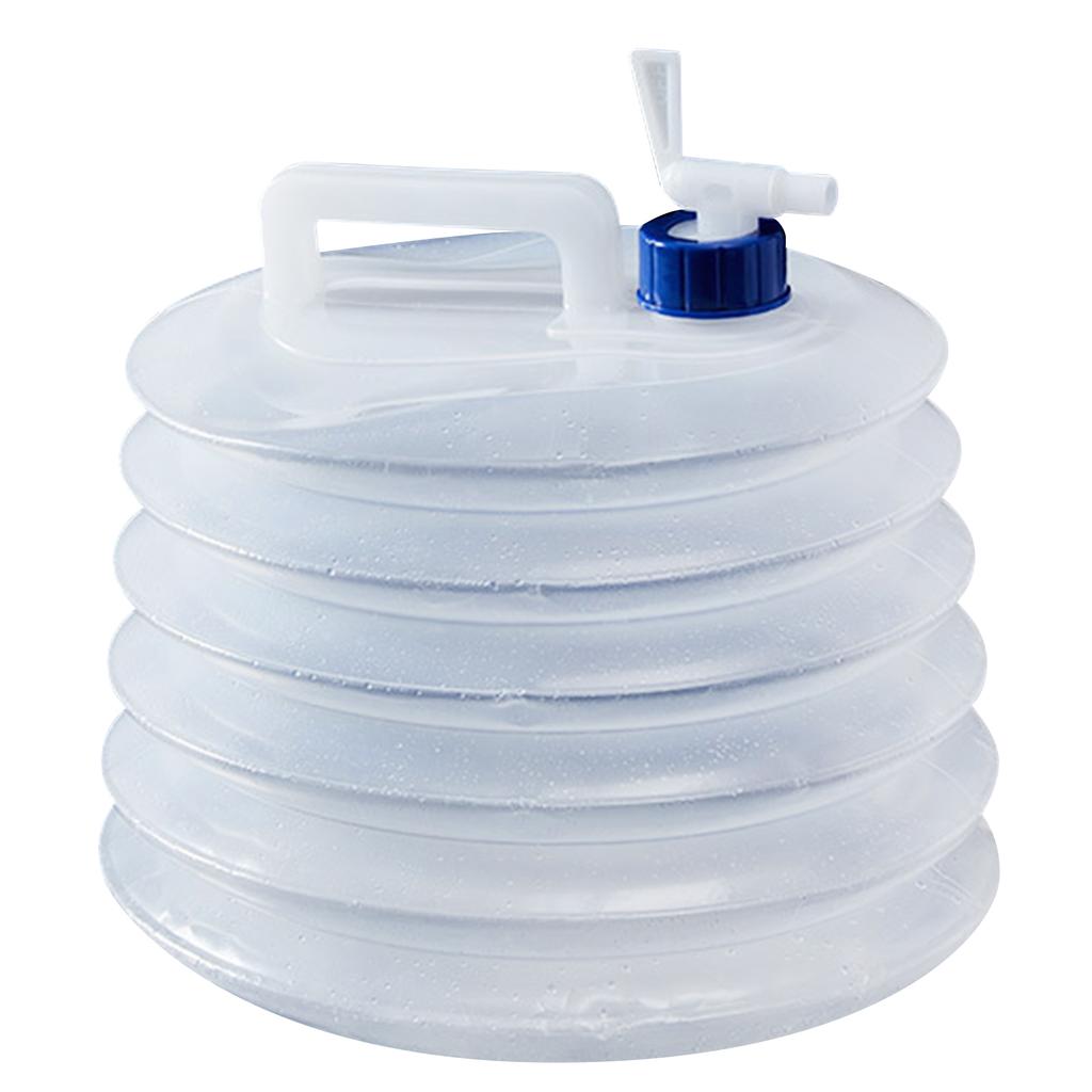 Contenedor de agua plegable portátil de gran capacidad con espita, jarra portadora de almacenamiento de agua para acampar