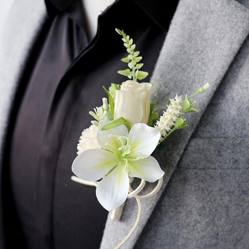 Wedding Boutonnieres Flower Decoration Corsage Flower Artificial Floral Wedding Props Elegant Flower Decors