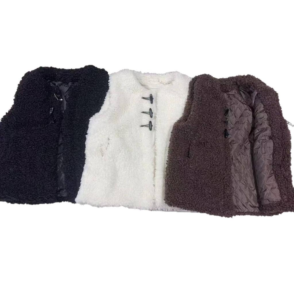 Imitation lamb wool vest women's short autumn and winter new sleeveless vest women's vest jacket