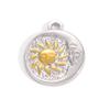 304 Stainless Steel Pendants Plated Blue Drop Flower Printed Charms For Diy Necklace Jewelry Making