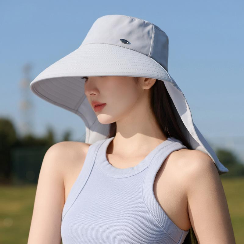 Sun Hat Women'S Ice Silk Eaves Shawl Shade Sunscreen Hat Neck Face Hat Outdoor Uv Protection Hat