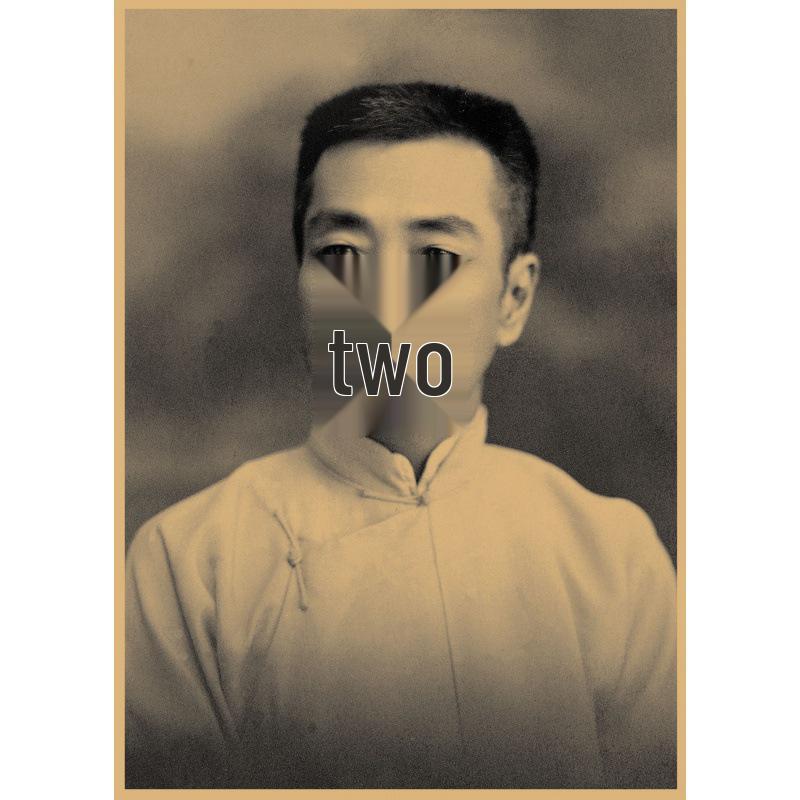 Large Decorative Portrait Poster of Lu Xun: Chinese Literary Giant in Retro Kraft Paper
