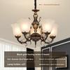 Living Room Pendant Light with Full Spectrum Eye Protection Retro Luxury and Grand Countryside Lighting Fixtures Bedroom and Dining Room Lights