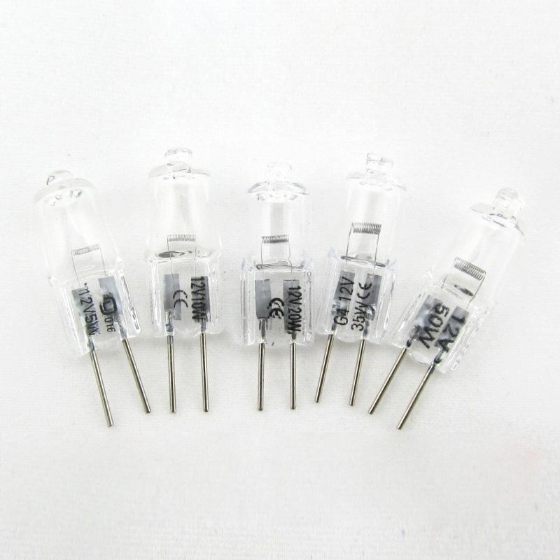 10pcs G4 12V 5W/10W/20W/30W/50W Halogen Capsule Lamps Light Bulbs 2 Pin Light Clear Bulb Portable Used For Swimming Pools